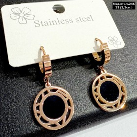 Сережки мед.сталь24К 10511 (3.3см)